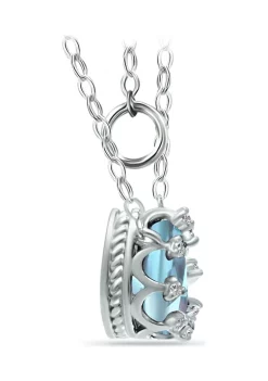 Cheap 🎁 1-1/10 ct. 8x6MM Pear Blue and White Topaz Crown Necklace on 16 inch Chain with Extender, Sterling Silver by Belk & Co. 🔔 -DealsBelk & Co. Store Belk 37829