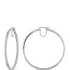 Best deal 🎉 1.8 ct. t.w. Diamond Inside Outside Hoop Earrings in 14k White Gold by Belk & Co. 🧨