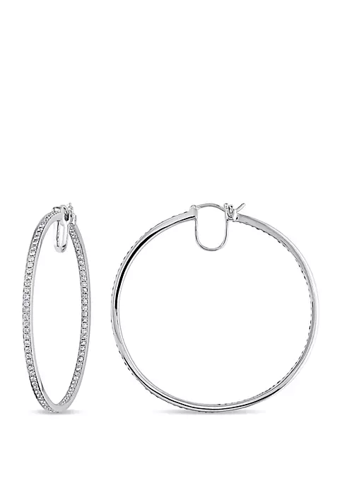 Best deal ๐ 1.8 ct. t.w. Diamond Inside Outside Hoop Earrings in 14k White Gold by Belk & Co. ๐งจ 2 Best deal ๐ 1.8 ct. t.w. Diamond Inside Outside Hoop Earrings in 14k White Gold by Belk & Co. ๐งจ - Image 2