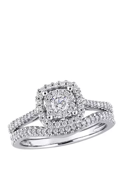 Hot Sale 🛒 5/8 ct. t.w. Diamond Halo Bridal Set by Belk & Co. 🔥 -DealsBelk & Co. Store Belk 37845