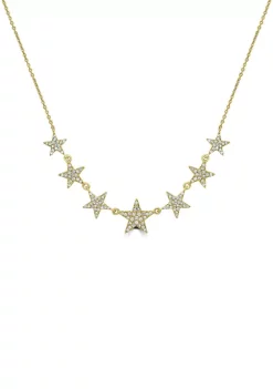 Discount 🤩 3/8 ct. t.w. Diamond Graduated Star Necklace in 14K Yellow Gold by Belk & Co. 🥰
