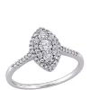 Best deal ⌛ 1/2 ct. t.w. Diamond Composite Marquise Shape Halo Engagement Ring in 10k White Gold by Belk & Co. 👏