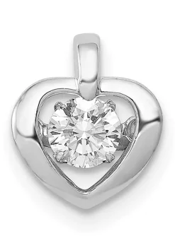 Budget ✔️ 1/4 ct. t.w. Vibrant Diamond Heart Pendant in 14K White Gold by Belk & Co. ✨