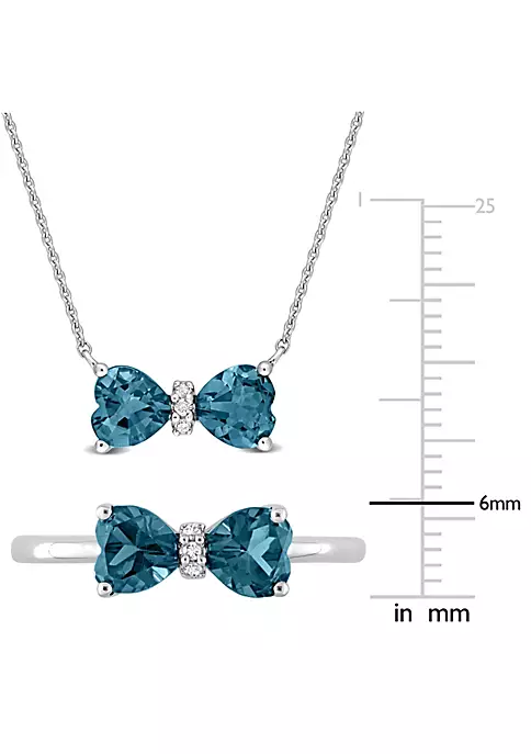 Outlet ๐ 2-Piece Set of 1.9 ct. t.g.w. London Blue Topaz and 1/10 ct. t.w. Diamond Pendant with Chain and Ring in 10K White Gold by Belk & Co. โ๏ธ 3 Outlet ๐ 2-Piece Set of 1.9 ct. t.g.w. London Blue Topaz and 1/10 ct. t.w. Diamond Pendant with Chain and Ring in 10K White Gold by Belk & Co. โ๏ธ - Image 3