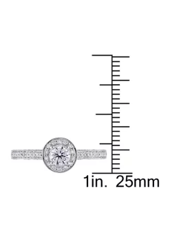 Best deal 🔔 1 CT TW Diamond Halo Vintage Engagement Ring in 14k White Gold by Belk & Co. 🎉 -DealsBelk & Co. Store Belk 37897