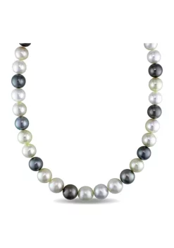 Discount 🤩 11-13MM Multi-Colored South Sea and Tahitian Pearl 18" Strand Necklace with 14k Yellow Gold Clasp by Belk & Co. ⌛