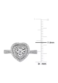 New 👍 3/8 CT TW Diamond Halo Heart Engagement Ring in Sterling Silver by Belk & Co. 🎁 9 New 👍 3/8 CT TW Diamond Halo Heart Engagement Ring in Sterling Silver by Belk & Co. 🎁 -DealsBelk & Co. Store Belk 37912
