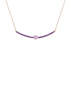 Cheap 👏 1 1/10 ct. t.w. Amethyst Heart Bar Necklace by Belk & Co. 😀