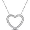 Best Sale ✔️ 1/4 ct. t.w. Diamond Heart Necklace in 14K White Gold by Belk & Co. 🎉