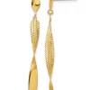 New ⌛ 14K Yellow Gold Polished and Textured Post Dangle Earrings by Belk & Co. 🤩