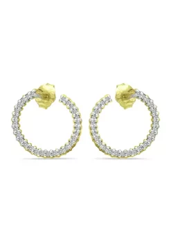 Deals 🔥 1/4 ct. t.w. Diamond open Hoop Earrings, 18kt Gold over Sterling Silver by Belk & Co. 😉