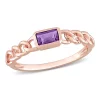 Promo 🔔 Emerald Cut Amethyst Link Ring in 14k Rose Gold by Belk & Co. ⭐