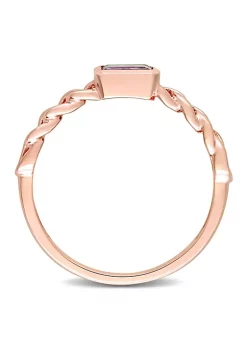 Promo 🔔 Emerald Cut Amethyst Link Ring in 14k Rose Gold by Belk & Co. ⭐ -DealsBelk & Co. Store Belk 37969