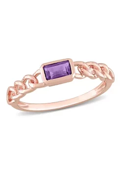 Promo 🔔 Emerald Cut Amethyst Link Ring in 14k Rose Gold by Belk & Co. ⭐ -DealsBelk & Co. Store Belk 37972
