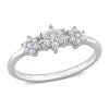 Hot Sale 🤩 1/5 CT TW Diamond Triple Flower Promise Ring in Sterling Silver by Belk & Co. 🥰