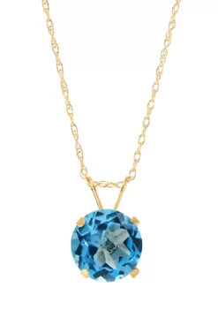 Best reviews of 🎁 3.5 ct. t.w. Blue Topaz Pendant Necklace in 10K Yellow Gold by Belk & Co. 🎉