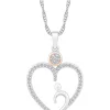 Cheapest 🔔 1/5 ct. t.w. Diamond Heart Pendant in Sterling Silver & 10K Rose Gold by Belk & Co. 🤩
