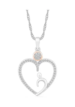 Cheapest 🔔 1/5 ct. t.w. Diamond Heart Pendant in Sterling Silver & 10K Rose Gold by Belk & Co. 🤩