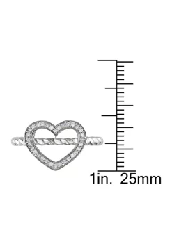 Brand new 🧨 1/8 ct. t.w. Diamond Heart Ring In Sterling Silver by Belk & Co. ⭐ -DealsBelk & Co. Store Belk 38014