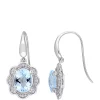 Best deal 🥰 3.75 ct. t.w. Blue Topaz and 1/5 ct. t.w. Diamond Halo Floral Earrings in Sterling Silver by Belk & Co. 👏