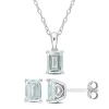 Top 10 ❤️ 2-Piece Set of 2.85 ct. t.g.w. Aquamarine Earrings and Pendant with Chain in Sterling Silver by Belk & Co. 🌟