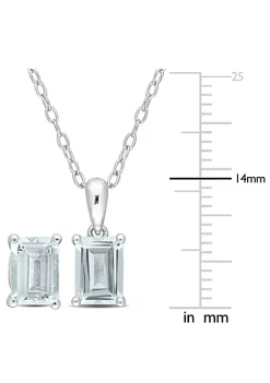 Top 10 ❤️ 2-Piece Set of 2.85 ct. t.g.w. Aquamarine Earrings and Pendant with Chain in Sterling Silver by Belk & Co. 🌟 -DealsBelk & Co. Store Belk 38036