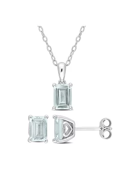 Top 10 ❤️ 2-Piece Set of 2.85 ct. t.g.w. Aquamarine Earrings and Pendant with Chain in Sterling Silver by Belk & Co. 🌟 -DealsBelk & Co. Store Belk 38038