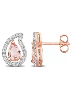 Hot Sale 🎉 1.94 ct. t.g.w. Morganite and White Topaz Teardrop Stud Earrings in Rose Plated Sterling Silver by Belk & Co. ⭐ 9 Hot Sale 🎉 1.94 ct. t.g.w. Morganite and White Topaz Teardrop Stud Earrings in Rose Plated Sterling Silver by Belk & Co. ⭐ -DealsBelk & Co. Store Belk 38043