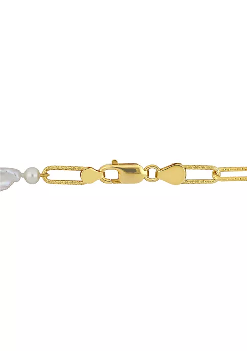 Best deal ๐งจ 5-7MM Cultured Freshwater Keshi Pearl Link Chain Necklace in 18k Gold Plated Sterling Silver by Belk & Co. ๐คฉ 2 Best deal ๐งจ 5-7MM Cultured Freshwater Keshi Pearl Link Chain Necklace in 18k Gold Plated Sterling Silver by Belk & Co. ๐คฉ - Image 2