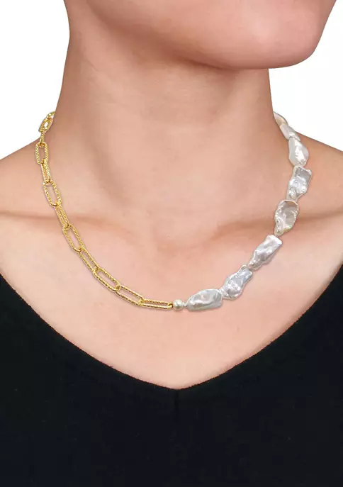 Best deal ๐งจ 5-7MM Cultured Freshwater Keshi Pearl Link Chain Necklace in 18k Gold Plated Sterling Silver by Belk & Co. ๐คฉ 4 Best deal ๐งจ 5-7MM Cultured Freshwater Keshi Pearl Link Chain Necklace in 18k Gold Plated Sterling Silver by Belk & Co. ๐คฉ - Image 4