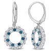Best Pirce 🥰 2 ct. t.g.w. Sky Blue, London Blue and White Topaz Open Circle Drop Earrings in Sterling Silver by Belk & Co. 🤩
