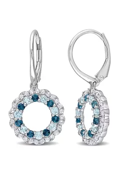 Best Pirce 🥰 2 ct. t.g.w. Sky Blue, London Blue and White Topaz Open Circle Drop Earrings in Sterling Silver by Belk & Co. 🤩 -DealsBelk & Co. Store Belk 38055