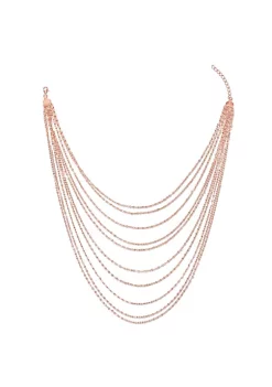 Best Sale ❤️ Multi-Strand Chain Necklace in 18k Rose Gold Plated Sterling Silver, 18" by Belk & Co. 😀 -DealsBelk & Co. Store Belk 38060
