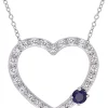 Cheap ✨ Lab Created 1.60 ct. t.g.w. Created Blue and White Sapphire Heart Necklace in Sterling Silver by Belk & Co. 😀
