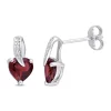 New ✔️ 1.70 ct. t.g.w. Garnet and Diamond Accent Earrings in Sterling Silver by Belk & Co. 🌟