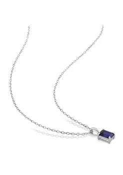 Budget ❤️ Lab Created 2-Piece Set of 4.75 ct. t.g.w. Created Blue Sapphire Earrings and Pendant with Chain in Sterling Silver by Belk & Co. 👍 -DealsBelk & Co. Store Belk 38104