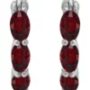 Deals 👏 2.3 ct. t.w. Garnet Hoop Earrings, Sterling Silver by Belk & Co. 👍