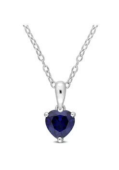 Cheap ✔️ 7/8 ct. t.g.w. Created Blue Sapphire Solitaire Pendant with Chain in Sterling Silver by Belk & Co. 🔥 -DealsBelk & Co. Store Belk 38124