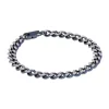Coupon ⭐ Stainless Steel 7 Millimeter Curb Chain Bracelet with Two-Tone Gray Ion Plating, 8.5 Inch by Belk & Co. 🔥
