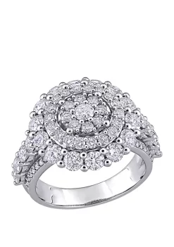 Cheapest 🔔 3 ct. t.w. Diamond Cluster Ring in 14K White Gold by Belk & Co. 🛒