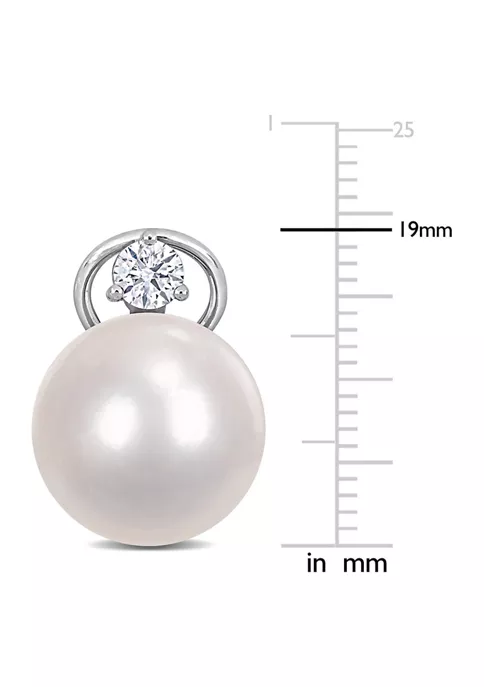 New ๐ 13-14mm South Sea Cultured Pearl and 5/8 CT TDW Diamond Omega Back Earrings in 14k White Gold by Belk & Co. โ๏ธ 3 New ๐ 13-14mm South Sea Cultured Pearl and 5/8 CT TDW Diamond Omega Back Earrings in 14k White Gold by Belk & Co. โ๏ธ - Image 3