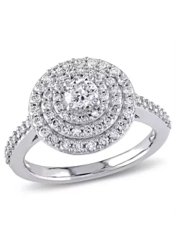 Flash Sale ✨ 1 ct. t.w. Diamond Cluster Halo Engagement Ring in 14k White Gold by Belk & Co. 😀