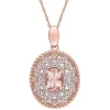 Coupon 💯 1.15 ct. t.w. Morganite and 3/4 ct. t.w. Diamond Pendant with Chain in 14K Rose Gold by Belk & Co. ✨