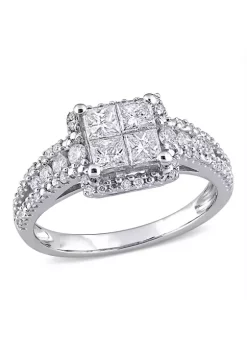 Best Pirce ⌛ 1 ct. t.w. Diamond Princess-Cut Square Engagement Ring in 10k White Gold by Belk & Co. 🧨 -DealsBelk & Co. Store Belk 38171