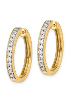 Best Pirce 🎁 3/4 ct. t.w. Diamond Hinged Hoop Earrings in 14K Yellow Gold by Belk & Co. 🛒 -DealsBelk & Co. Store Belk 38173