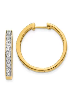 Best Pirce 🎁 3/4 ct. t.w. Diamond Hinged Hoop Earrings in 14K Yellow Gold by Belk & Co. 🛒 -DealsBelk & Co. Store Belk 38177