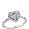 Budget 🔥 1/2 ct. t.w. Diamond Composite Heart Shape Halo Engagement Ring in 10k White Gold by Belk & Co. ⌛