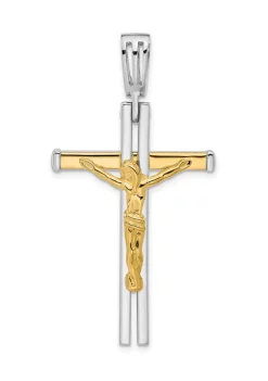 Discount 😍 14K Two Tone Polished Crucifix Pendant by Belk & Co. 🎁