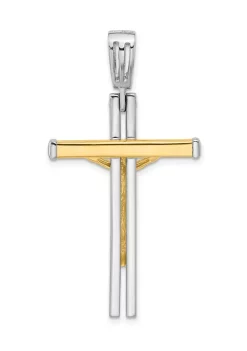 Discount 😍 14K Two Tone Polished Crucifix Pendant by Belk & Co. 🎁 -DealsBelk & Co. Store Belk 38200