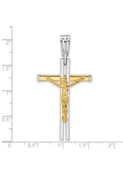 Discount 😍 14K Two Tone Polished Crucifix Pendant by Belk & Co. 🎁 -DealsBelk & Co. Store Belk 38201